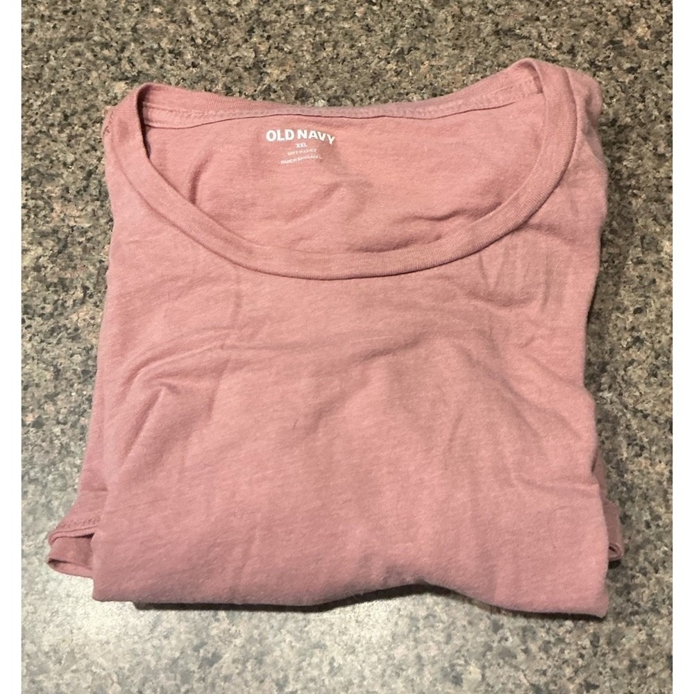 Old Navy Soft Washed Men's XXL Long Sleeve T-Shirt Salmon‎ Pink Solid